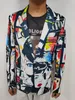 Mens Suits Blazers Fashion Party Coat Casual Slim Fit Blazer Buttons 3D Floral Print Painting Jacket Men 230209