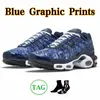 2024 TN PLUS RUNNING STOR STORLEK 12 TNS Män Kvinnor Enhet Triple Black Hyper Jade University Blue Oreo Wild Prints Sky Psychic Grape Trainers