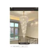 Chandeliers Luxury Staircase Chandelier Lighting Gold Home Decor Crystal Lamp Spiral Design Hallway Lobby Long Suspension Light Fixt Dhsoz