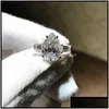 Anel Solitaire Jewelryreal 925 Sterling Sier Created Moissanite Rings For Women Eternal Engagement Pera Cut Diamond Otgap Dro Dhim4