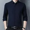 Camisas casuales para hombres 22 Camisa para hombres Mulberry Silk Spring Hombre Sin hierro Lujo Manga larga Social Black Business Top