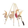 Cat Toys Funny Stick Interactive Kitten Wood Wand Feather Bell Fish Rat Doll Catcher Teaser Oefening voor Indoor Animal SN4303