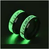 Band Rings 8Mm Titanium Steel New Luminous Music Score Ring Jewelry Wholesale Drop Delivery 202 Dhvg5
