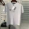 Calidad s balmanly Verano ballmainly Camisa Moda Ballman Balmin Letra roja Balmani Impresión Camiseta negra Manga alta Diseñador Ropa Top Me Lujo Asiático 6BGG