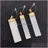 Charms 1 pc Natural Stone Gold Ploated Crystal ketting hanger 1555mm kubus witte charm sieraden diy oorbel accessoires drop del dwb