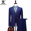 Мужские костюмы Blazers 5xl Blazer Жилеты Highend Brand Solid Office Office Office Cust Threepeece Set Groom Wedding Show Press Press 230209