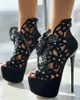 Sandals RIBETRINI INS Hot Sexy Open Toe Platform Super High Heels Women Sandals Snakeprint Buckle Strappy Party Dress Summer Shoes Woman T230208