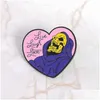 Pins broches live lach liefde email pin hart vorm skelet badge broche revers voor denim jeans shirt tas gothic sieraden cadeau frie dhgfh