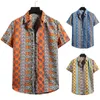 Men's T Shirts Men Hawaiian Shirt Flower Breathable Lapel Short Sleeve Clothing 2023 Summer Casual Beach Streetwear Camisa Hombre