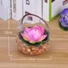 Decorative Flowers Modern Stylish Artificial Flower Lotus Suit Tabletop Potted Set The Glass Vase Indoor Greenery Wedding Decoration