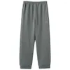 Mäns sömnkläder Big Yards L-4XL Herrlånga byxor Varma 3 lager Bomull Laminerad Sleep Pant Men Pyjamas Pants Bottoms Pijamas Hombre