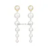 Dangle Chandelier Fashion French Retro Pearl Earrings Creative Simple Artificial Pearls Long Wholesale Drop Delivery Dhysj