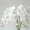 Decoratieve bloemen Een 9-head kunstmatige orchidee vlinder latex siliconen realistische simulatie bloem familie bruiloft decoratie diy decoratio