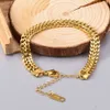 Link Chain Stainless Steel Bracelet High Quality Gold Color Heavy Metal Texture Bracelet for Women 2022 G230208
