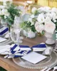 Bord servett ankare rep blå rand set bröllop bankettduk mjuka te handdukar middag näsduk