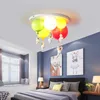 Lichten Creatief Cartoon Kid Slaapkamer Licht met astronaut Acryllampenkap Kleurrijke bubbelplafondlamp E27 Lamp roze groen 0209