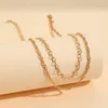 Choker Vintage Gold Color Heart Chain Necklace For Women Fashion Link Clavicle Jewelry Gifts