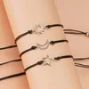 Urok Bracelets 3pcs Pasowanie para Pinky Obiecing Sun Moon Star Bransoletka dla kobiet mężczyzn dziewczęta nastolatki h8wf