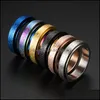 Band Rings Crossborder Supply Fashion Titanium Steel Ring Pearl Sand Operation Jewelry Men And Women Stainless Drop Delivery Dhawj