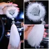 Dekorationer Ny pendel Bling Diamond Crystal Fox Fur Ornaments bakspegel som hänger för flickor Rhinestone Car Interior Decoration 0209