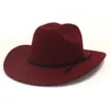 Westerse heren cowboy hoed vrouw elegant feest panama voelde hoed cap brim jazz fedora hoed outdoor ruiter zon hoed