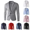 Trajes para hombre Blazers Traje Hombres Blazer Abrigo de negocios Chaqueta Tops Otoño Moda Formal Elegante Color sólido Casual Slim Fit Un botón 230209