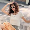 Women's T Shirts 2023 The Latest Short-sleeved Schoolgirl Reveals Umbilical T-shirt Trend Slimmed-down Short Top For Summer