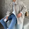 Jackets para hombres Autumn Algody Jacket Fashion Fashion Grey/Verde/Black Tooling Pocket Mens Streetwear Bomber coreano suelto