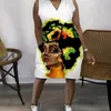 캐주얼 드레스 플러스 사이즈 3xl 4xl 5xl 여성 민소매 드레스 디자이너 의류 패션 느슨한 3D 인쇄 야외 v 넥