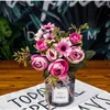 Decoratieve bloemen Tea Roses vazen ​​voor huizendecoratie accessoires nep madeliefje plastic bloem bruiloft kunstmatig