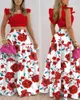 Zweiteiliger Kleid schirdete Crop Top Floral Print Rock Set 230209