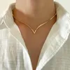 Choker Chokers Trendy Creative Kişilik Hip Hop Style V-şekilli Kolye Zarif Basit Düz Erkek Mücevher Aksesuarları hediyeler