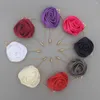 Decorative Flowers 5Pieces/Lot Wedding Groom Groomsman Boutonniere Party Prom Man Corsage Handmade Ribbon Rose Buttonhole Brooch Flower