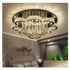 Chandeliers Pendant Lamps Luxury Modern Lustre K9 Crystal Led Ceiling Chandelier Flower Chrome Steel Dimmable Lighting Drop Delivery Dhshe