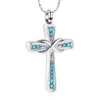 Chains Infinity Cross Cremation Jewelry For Ashes Urn Necklace Women Men Birthstone Pendant