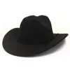 Westerse heren cowboy hoed vrouw elegant feest panama voelde hoed cap brim jazz fedora hoed outdoor ruiter zon hoed