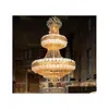 Ljuskronor LED Crystal Lights Fixture Gold Chandelier Golden Home Inomhusbelysning L Klubbar h￤nger AC90V260V Drop Leverans DH8DT