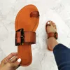 Kvinnor Nya sommarsandaler Sandal Beach Flat With Slides Square Buckle Fashion Woman Outside Shoes Kvinnliga tofflor T230208 DFE9