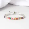 Länkkedjan Zhouyang Boho Rainbow Tennis Armband för kvinnor Justerbara kvinnors armband Zirkon Juvelvän Gift grossist Juvor DZH043 G230208