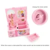 Sacchetti per gioielli Dancing Princess Music Musical Box Conservazione in plastica Ragazze Bambini Meccanismo regalo delicato con specchio