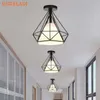 Ceiling Lights Modern minimalist creative diamond porch aisle living room balcony iron ceiling lamp 0209