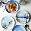 Tallrikar 1 st/stjärnhimmel Series Ceramic Dinner Plate Afternoon Tea Outdoor Pasta Pasta Steak Family Restaurant Supplies