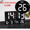 Wall Clocks LED Digital Wall Clock Large Screen Temperature Date Day Display Electronic LED Clock with Remote Control Living Room Decoration 230208