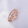 Cluster Rings YUN RUO Mosaic Zircon Roman Numerals Ring Rose Gold Color Woman Gift Fashion 316 L Titanium Steel Stainless Jewelry Never Fade