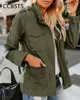 Damesjassen vrouwen ritsjack herfst vrouwelijk bovenkleding lange mouw casual streetwear jas windscheper anorak stand kraag militair 230209