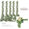 Fleurs décoratives 1packs 5.91ft guirlandes artificielles verdure en vrac fausses vignes fausses plantes suspendues pour la fête murale d'arche de table de mariage