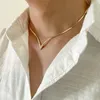 Choker Chokers Trendy Creative Kişilik Hip Hop Style V-şekilli Kolye Zarif Basit Düz Erkek Mücevher Aksesuarları hediyeler