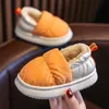 Slipper Children Down Cotton Winter inomhus Casual Non Slip Soft Sole Plysch Shoes Toddler First Walker Baby Girls Footwear 230209