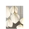 Pendant Lamps Modern Ceramics Petals Led Lamp Lights Lustre El Lobby Villa Loft Decor Living Room Home Stairs Hanging Light Fixture Dhnov