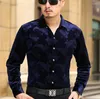 Men's Casual Shirts High Quality Mens Silk Spring Fashion Autumn Classical Formal Printing Velvet Shirt Business Slim Fit Flower Patte